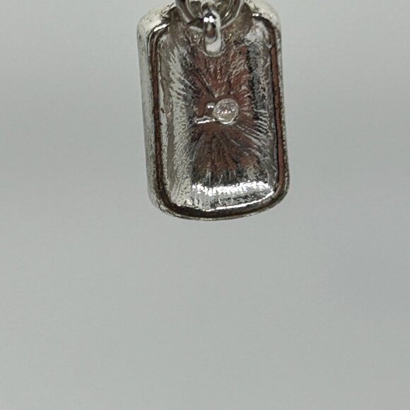 Liz Claiborne Vintage Silver-Tone Drop Earrings With Black Acrylic Rectangle Acc - Picture 6 of 11